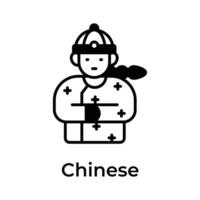 Cinese donna indossare tradizionale Abiti, icona di Cinese donna vettore