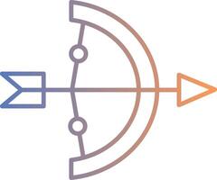 icona del gradiente della linea di tiro con l'arco vettore