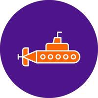 sottomarino linea pieno cerchio icona vettore