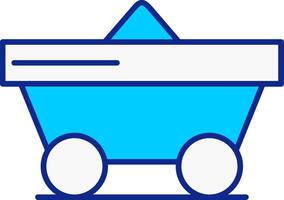 carrello blu pieno icona vettore