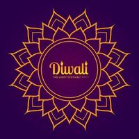 felice post sui social media di diwali di lusso. il festival della luce con l'illustrazione delle lampade a olio d'oro vettore