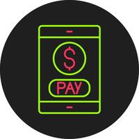 mobile pagamento glifo cerchio icona vettore