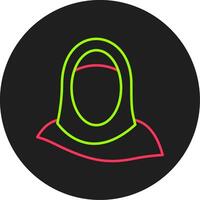 hijab glifo cerchio icona vettore