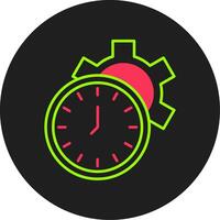 tempo gestione glifo cerchio icona vettore