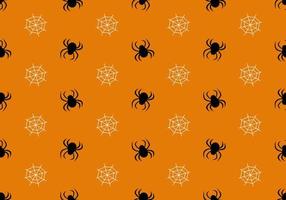 modello senza soluzione di continuità con ragni e web. decorazione della festa di halloween. sfondo festivo per carta, tessile, vacanze e design vettore