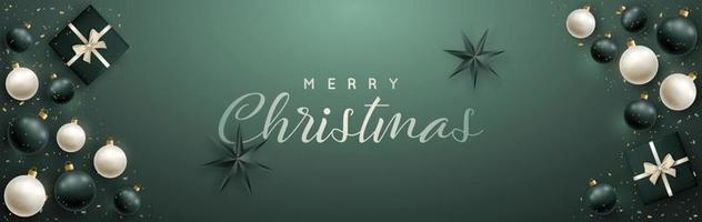 banner natalizio lungo e piatto per siti wer e social media. vettore