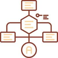 icona a due colori della linea del diagramma di flusso vettore