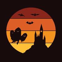 disegno di t-shirt di halloween vettoriale felice halloween