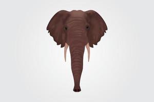 pitture ad acquerello con ritratto di testa di elefante. illustrazione vettoriale