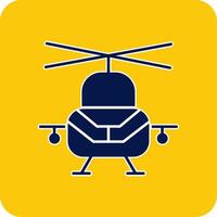 militare elicottero glifo piazza Due colore icona vettore