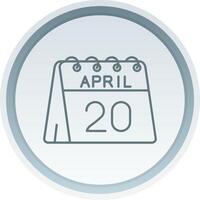 20 di aprile lineare pulsante icona vettore