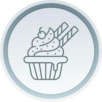 Cupcake lineare pulsante icona vettore
