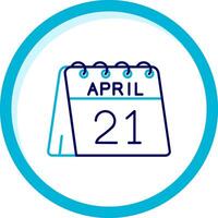 21 di aprile Due colore blu cerchio icona vettore