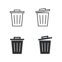 icona del cestino, simbolo della spazzatura, vettore gratuito di immondizia