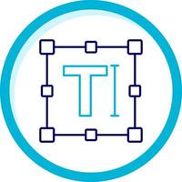 testo Due colore blu cerchio icona vettore