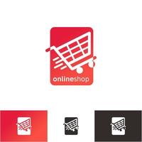 grafico negozio online e commerce concetto simbolo carrello della spesa per mercato statistiche logo design vendita finanza vettore carta di credito negozio o negozio, vendita, trasferimento di denaro e acquisto icone