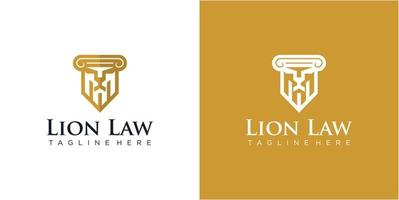 illustrazione di vettore del logo di legge impressionante del leone.