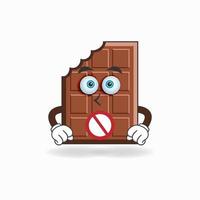 il personaggio mascotte di cioccolato con un'espressione senza parole. illustrazione vettoriale