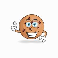 personaggio mascotte di biscotti con espressione di sorriso. illustrazione vettoriale