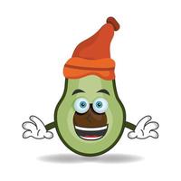 il personaggio mascotte avocado che indossa un cappello. illustrazione vettoriale