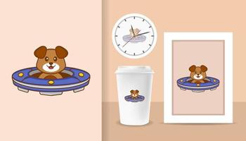 simpatico personaggio dei cartoni animati di cane. stampe su t-shirt, felpe, custodie per cellulari, souvenir. illustrazione vettoriale isolato.