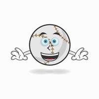 personaggio della mascotte di baseball con l'espressione del sorriso. illustrazione vettoriale