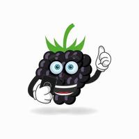 personaggio mascotte dell'uva che tiene un cellulare. illustrazione vettoriale