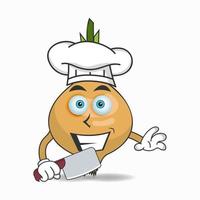 il personaggio mascotte della cipolla diventa uno chef. illustrazione vettoriale