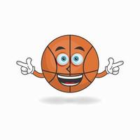 personaggio della mascotte del basket con l'espressione del sorriso. illustrazione vettoriale