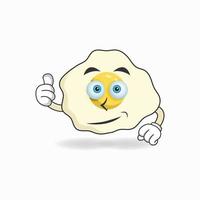 personaggio mascotte uovo con pollice in alto porta. illustrazione vettoriale