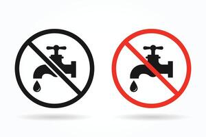 no acqua cartello. fare non uso acqua cartello. no potabile acqua cartello. non fare bevanda acqua cartello. vettore