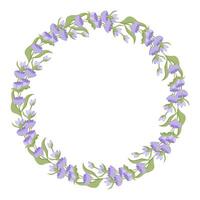 ghirlanda di lavanda fiori. elemento di viola delicato fiori per il tuo design. vettore illustrazione isolato su bianca sfondo.