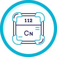 copernicium Due colore blu cerchio icona vettore