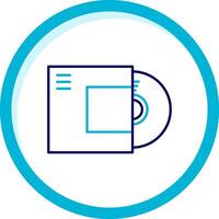 disco Due colore blu cerchio icona vettore