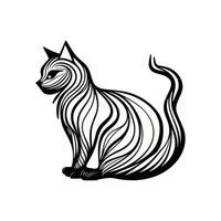 un' nero e bianca disegno di un' gatto vettore