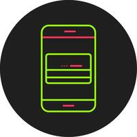 mobile bancario glifo cerchio icona vettore