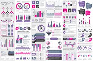 Modello di progettazione di vettore di visualizzazione di dati degli elementi di Infographic. Può essere utilizzato per passaggi, opzioni, processi aziendali, flusso di lavoro, diagramma, concetto di diagramma di flusso, cronologia, icone di marketing, gr