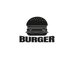 design del logo dell'hamburger vintage vettore