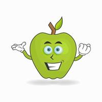 personaggio mascotte mela con espressione sorridente. illustrazione vettoriale