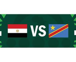 Egitto e dr congo incontro bandiere africano nazioni 2023 emblemi squadre paesi africano calcio simbolo logo design vettore illustrazione