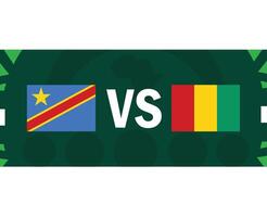dr congo e Guinea incontro bandiere emblemi africano nazioni 2023 squadre paesi africano calcio simbolo logo design vettore illustrazione
