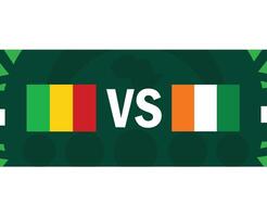 mali e avorio costa incontro bandiere emblemi africano nazioni 2023 squadre paesi africano calcio simbolo logo design vettore illustrazione