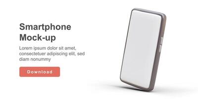 realistico 3d modello di grande smartphone con bianca schermo. ragnatela pagina per in linea memorizzare vettore