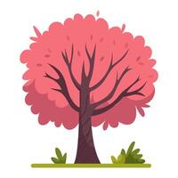 Magia rosa albero cartone animato illustrazione vettore