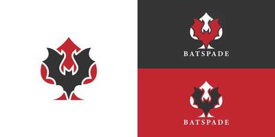 pipistrello e rosso vanga logo per casinò logo design ispirazione presentata con multiplo sfondo colori. il logo è adatto per attività commerciale e finanza logo design ispirazione modello vettore