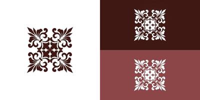 artistico rosso fleur de lis modello simbolo logo applicato per azienda logo design ispirazione presentata con multiplo sfondo colori. il logo è adatto per giardinaggio logo design ispirazione modello vettore