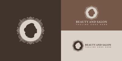 Vintage ▾ bellezza greco mito donna Dio dea testa scultura logo design nel oro colore presentata con multiplo sfondo colori. il logo è adatto per bellezza e terme logo design ispirazione modello vettore