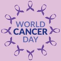 mondo cancro giorno è osservato ogni anno su febbraio 4, per aumentare consapevolezza di cancro e per incoraggiare suo prevenzione, rilevamento, e trattamento. vettore illustrazione