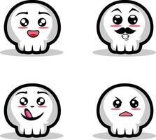 collezione di carino emoticon emoji. scarabocchio cartone animato vettore