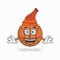 il personaggio della mascotte del basket che indossa un cappello. illustrazione vettoriale
